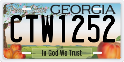 GA license plate CTW1252