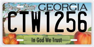 GA license plate CTW1256