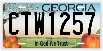 GA license plate CTW1257