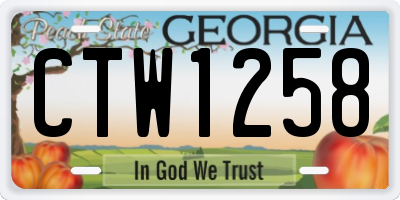 GA license plate CTW1258