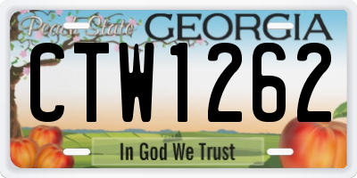 GA license plate CTW1262