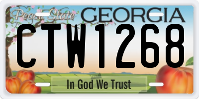 GA license plate CTW1268
