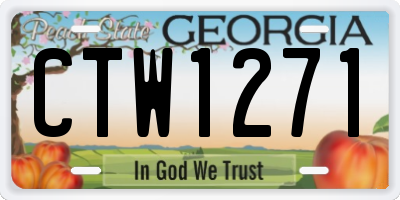 GA license plate CTW1271