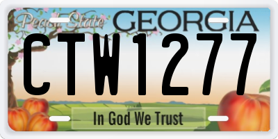GA license plate CTW1277