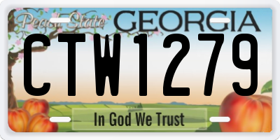 GA license plate CTW1279