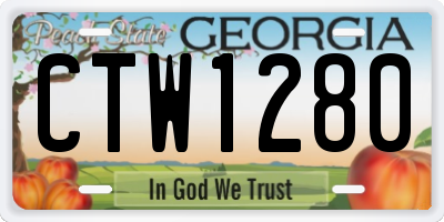 GA license plate CTW1280