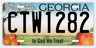 GA license plate CTW1282