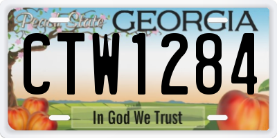 GA license plate CTW1284