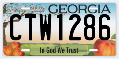 GA license plate CTW1286