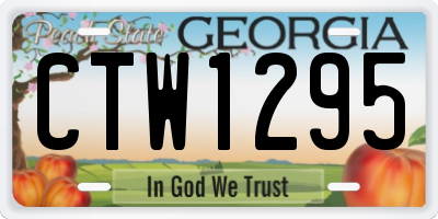 GA license plate CTW1295