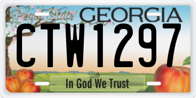 GA license plate CTW1297