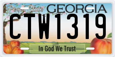 GA license plate CTW1319