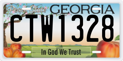 GA license plate CTW1328