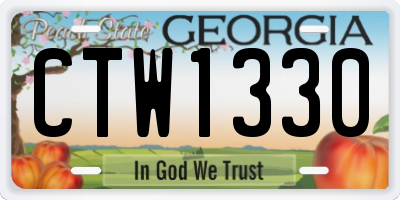 GA license plate CTW1330