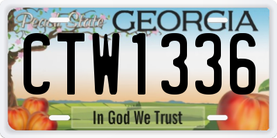 GA license plate CTW1336