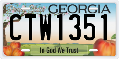 GA license plate CTW1351