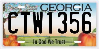 GA license plate CTW1356