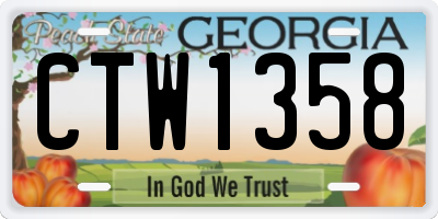 GA license plate CTW1358