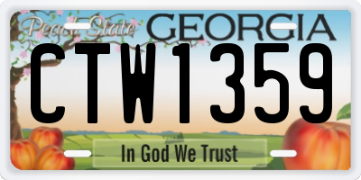 GA license plate CTW1359