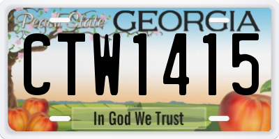 GA license plate CTW1415