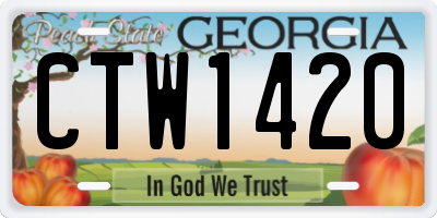 GA license plate CTW1420