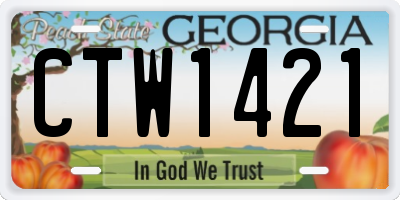 GA license plate CTW1421