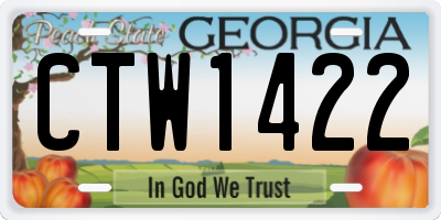 GA license plate CTW1422