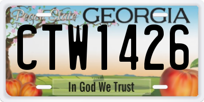 GA license plate CTW1426
