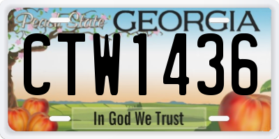 GA license plate CTW1436