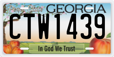 GA license plate CTW1439