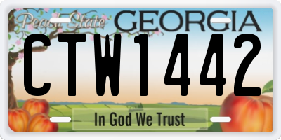 GA license plate CTW1442