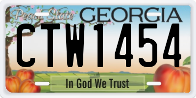 GA license plate CTW1454