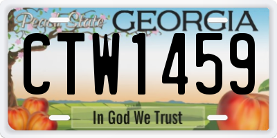 GA license plate CTW1459