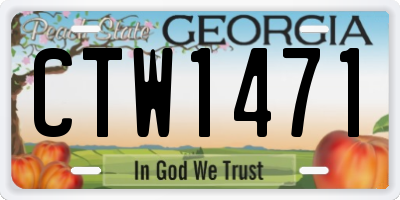GA license plate CTW1471
