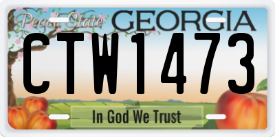 GA license plate CTW1473