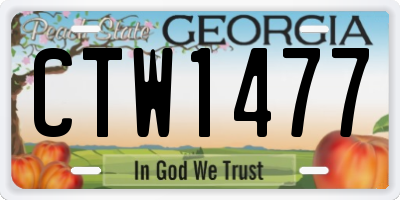 GA license plate CTW1477