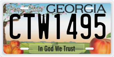 GA license plate CTW1495