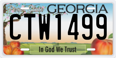 GA license plate CTW1499