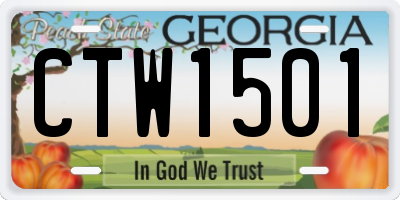 GA license plate CTW1501