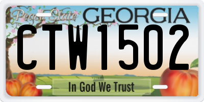 GA license plate CTW1502