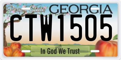 GA license plate CTW1505