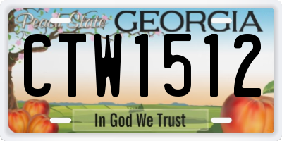 GA license plate CTW1512