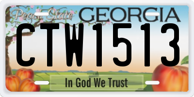 GA license plate CTW1513