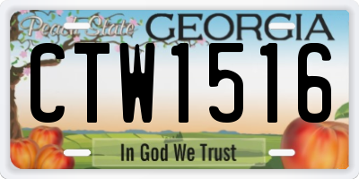 GA license plate CTW1516