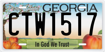 GA license plate CTW1517