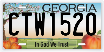 GA license plate CTW1520
