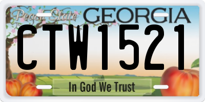 GA license plate CTW1521