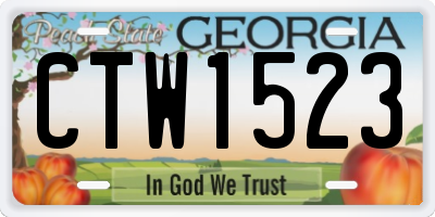 GA license plate CTW1523