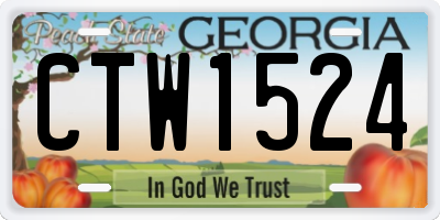 GA license plate CTW1524