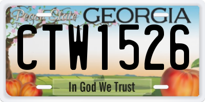 GA license plate CTW1526